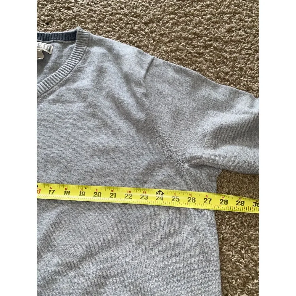 Duluth‎ Trading Sweater Mens Large V-Neck Sweatshirt Heather Gray Crew Neck